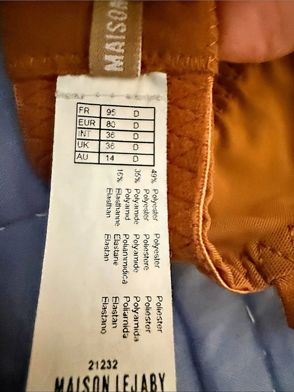 Maison Lejaby bronze Flora Demi-Cup Bra and thong Brief Set Orange 36D/XL - Picture 5 of 11